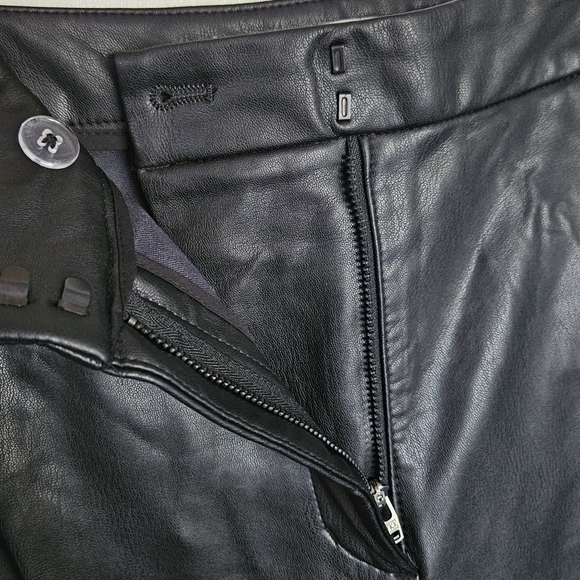 Oak + Fort black faux leather side slit pants - Picture 4 of 9